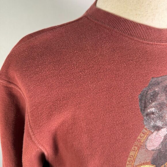Columbia Sportswear Black Lab Dog Crew Sweatshirt, Rust Red Men's Sz Small 2/$25 - Picture 6 of 11